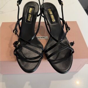 Miu Miu 55 Patent Leather Sandals